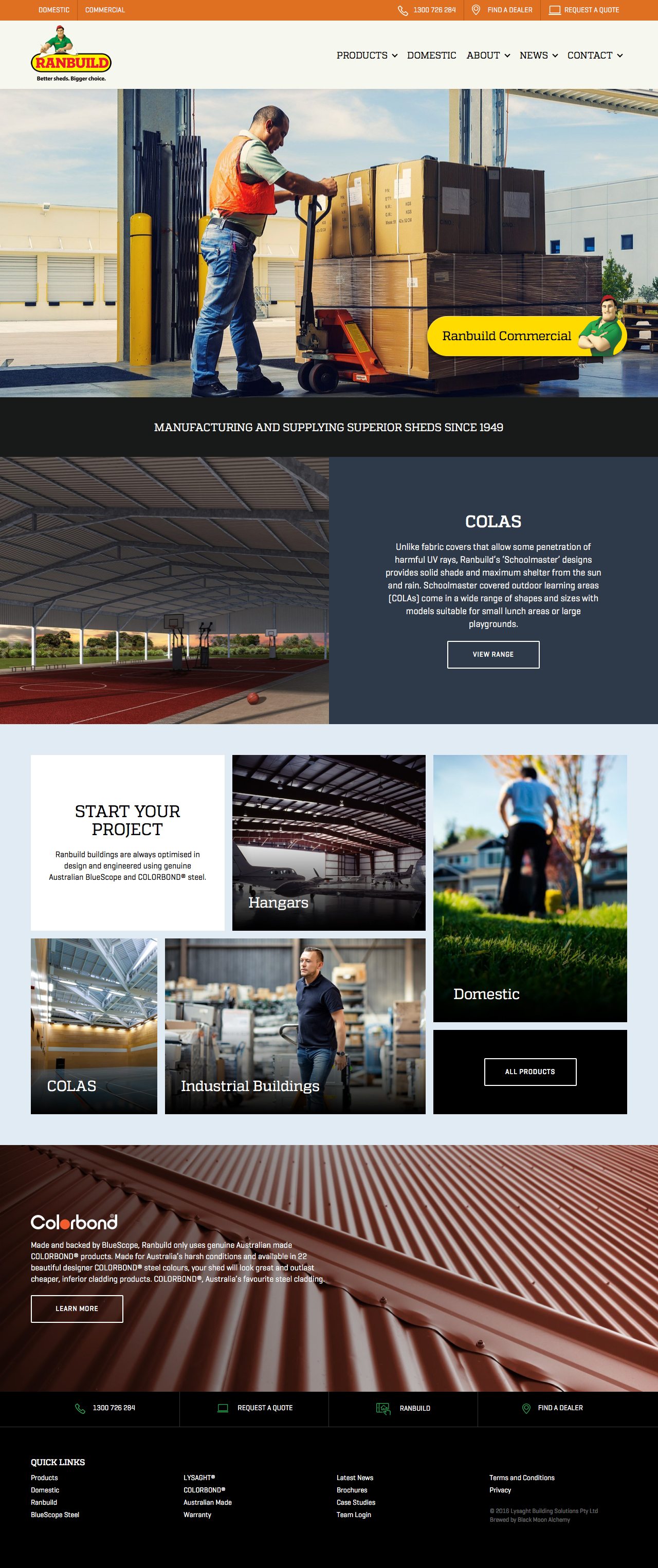 Ranbuild Commercial Website Homepage