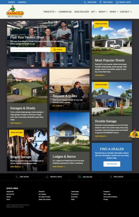 Ranbuild website homepage 2018
