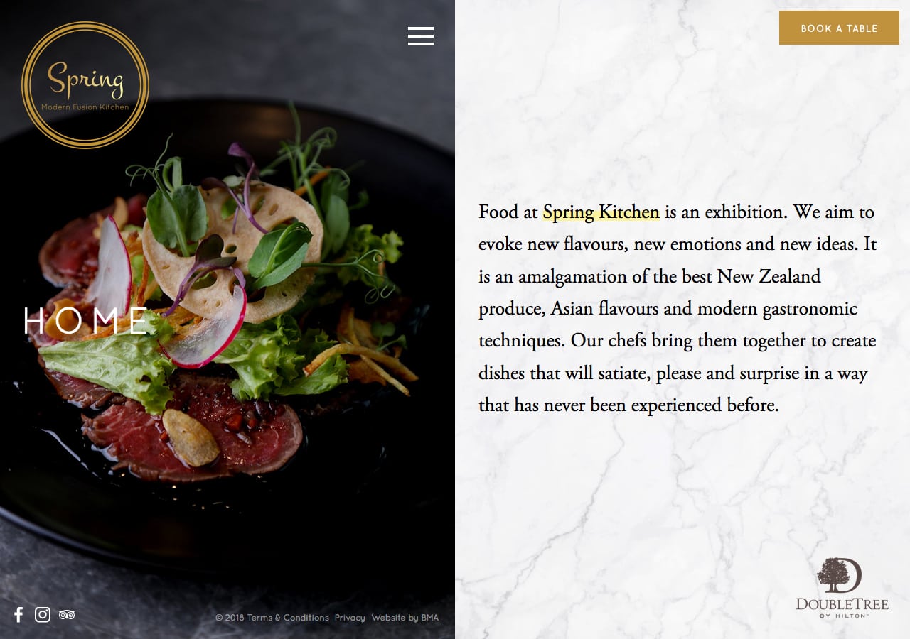 Spring Kitchen website homepage